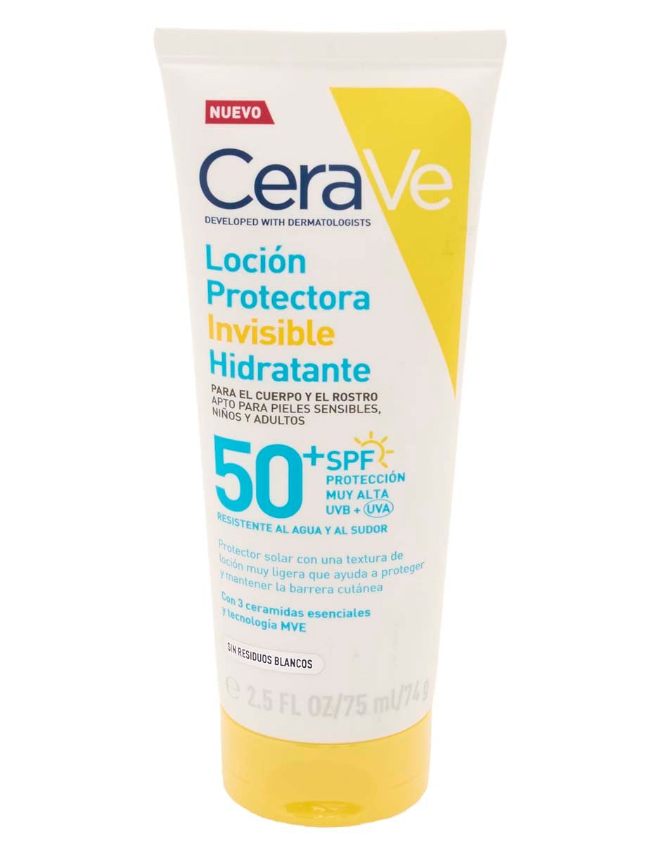 CeraVe FPS 50 Loción Invisible: el solar con ceramidas de acabado ligero