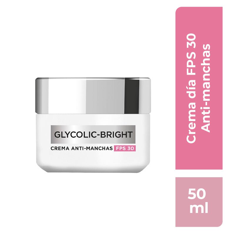 L’Oréal Glycolic Bright FPS 30: glicólico anti-manchas de día