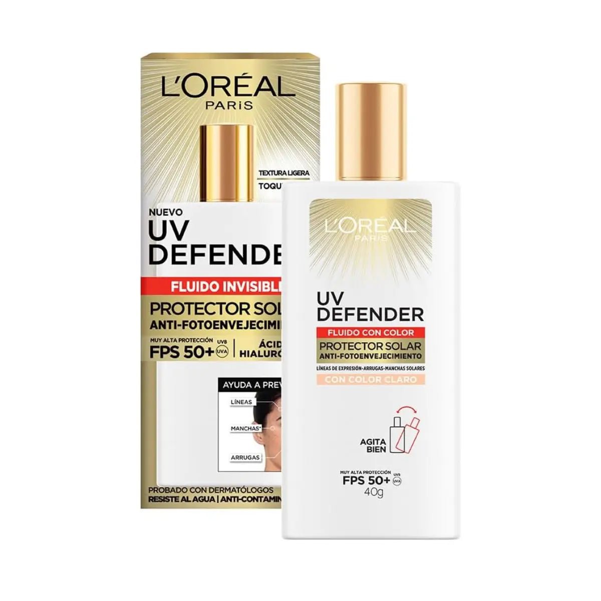L’Oréal UV Defender Toque Seco con color: FPS 50+ antibrillo con velo claro