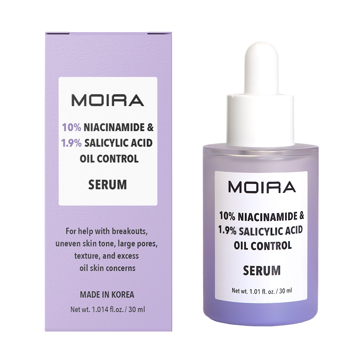 Moira Serum Oil Control: niacinamida + salicílico a examen